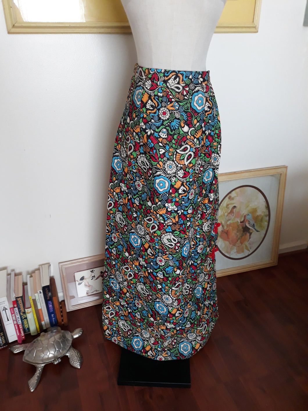 Vintage Quilted Maxi Skirt (H91)