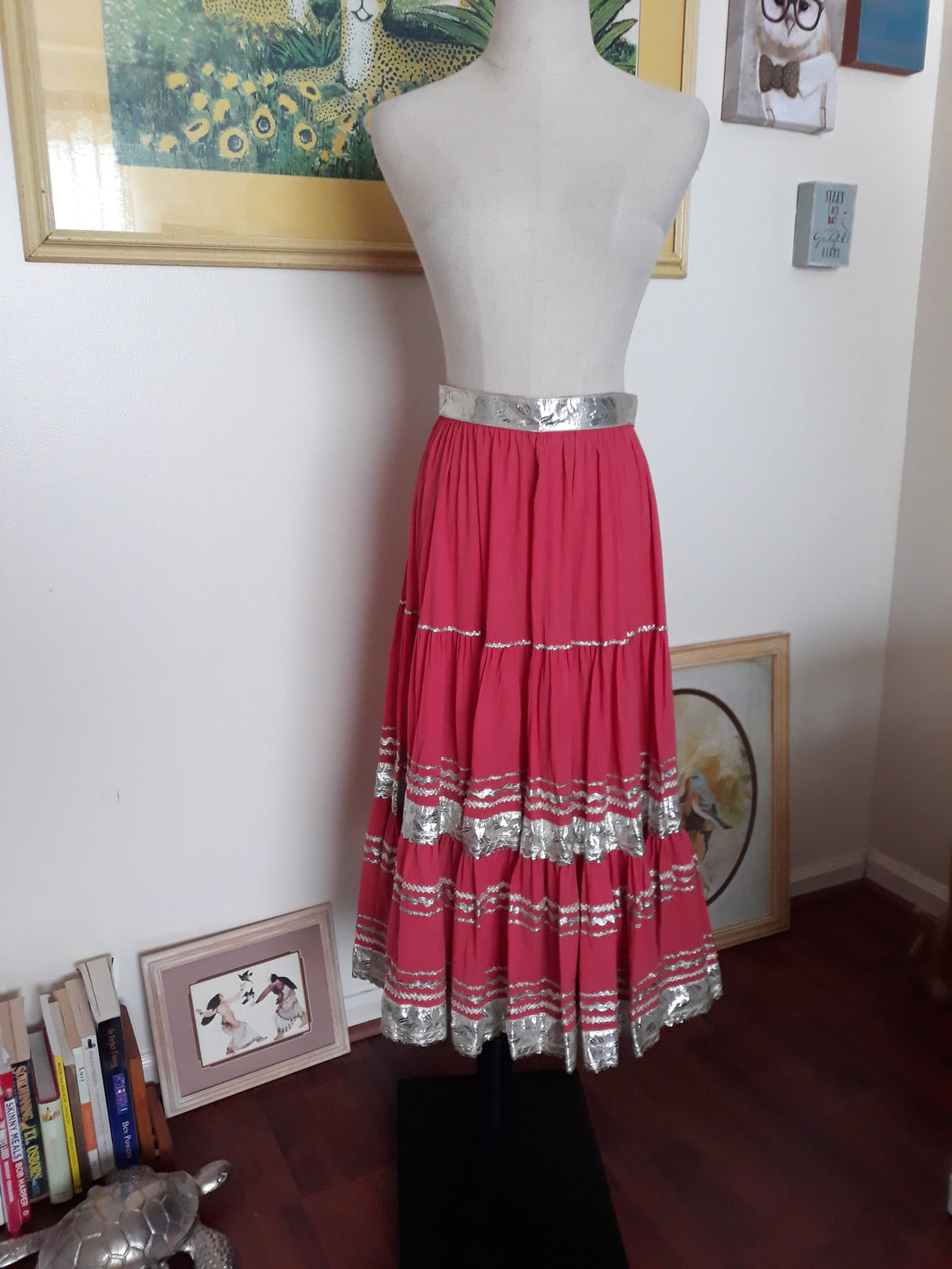 Vintage Ethnic Tiered Skirt (H91)