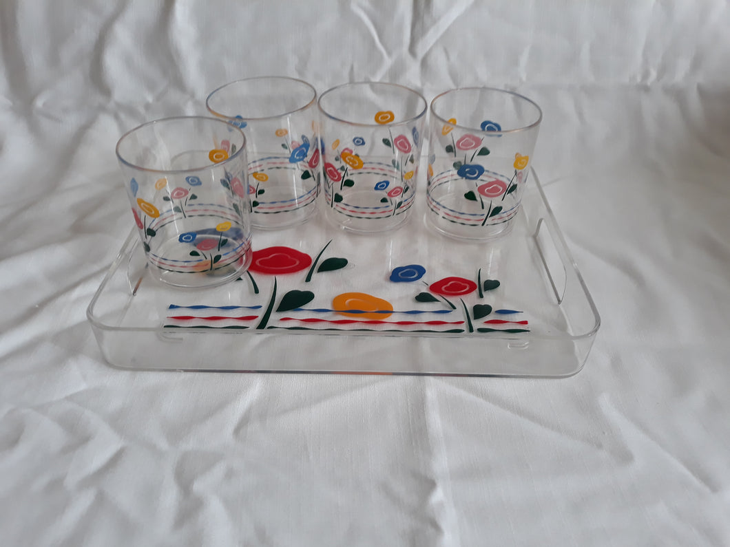 Vintage Cups and Tray Set (HW 266)