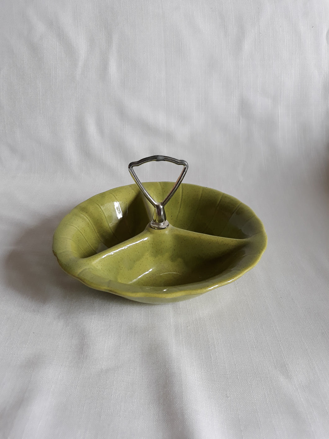 Vintage/Mid Century Divided Dish With Handle (HW 319)
