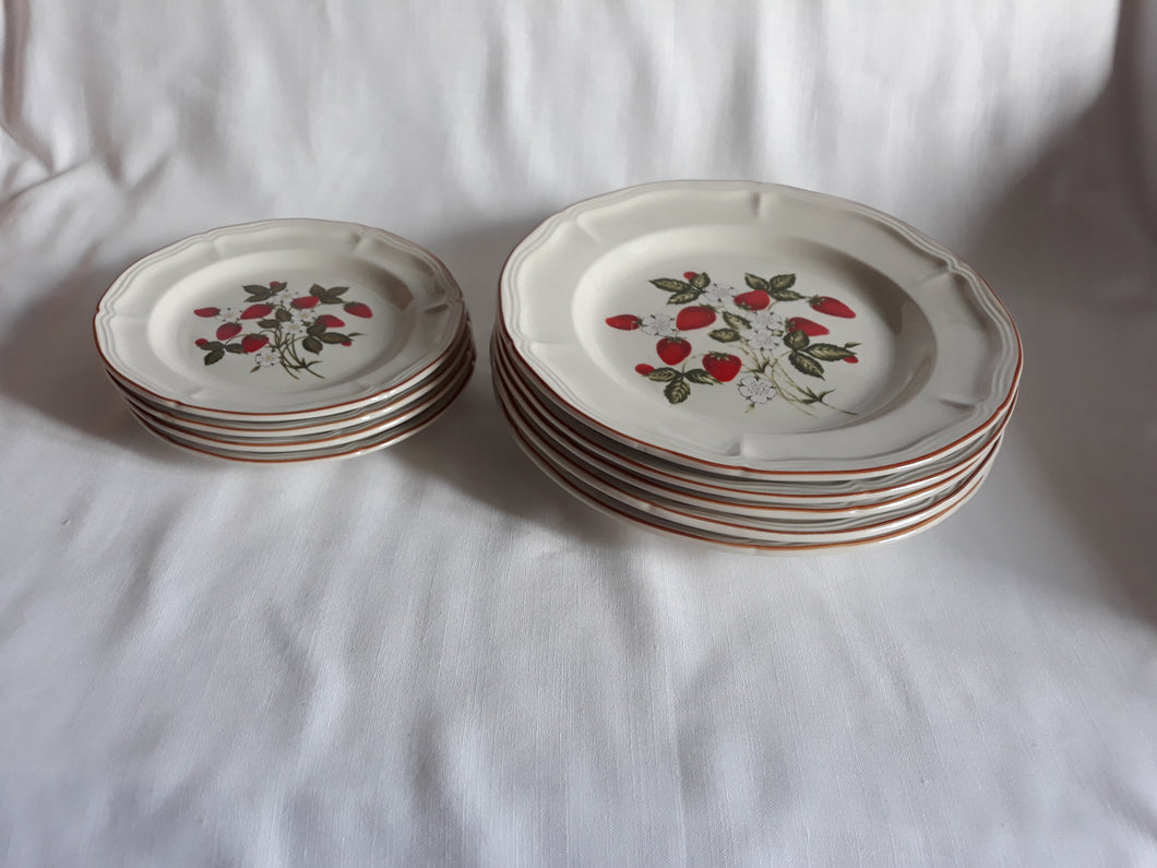 Vintage Strawberry Pattern Plates (HW 301)
