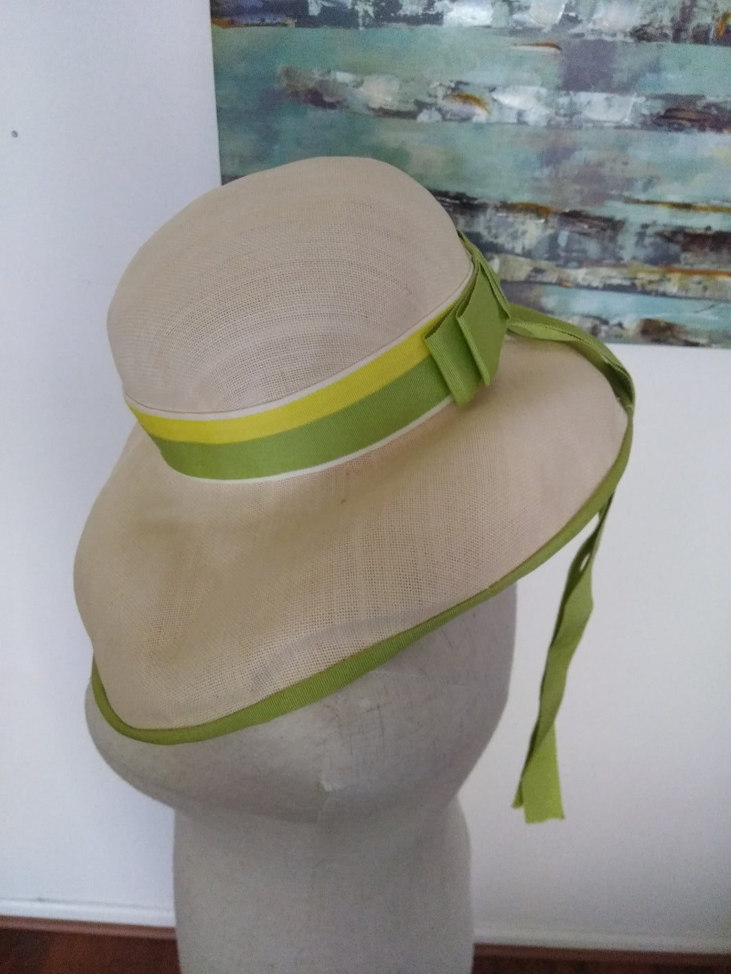 Deadstock Vintage Striped Ribbon Hat (#108)