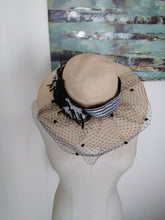 Load image into Gallery viewer, Vintage Hat with Ribbon and Veil (#122)
