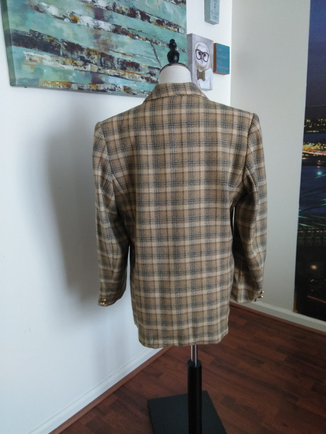 Vintage Wool Plaid Blazer (G51)