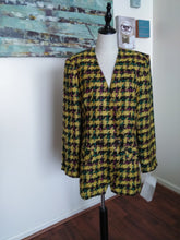 Load image into Gallery viewer, Vintage Yellow Houndstooth Blazer (G42)
