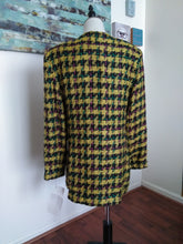 Load image into Gallery viewer, Vintage Yellow Houndstooth Blazer (G42)
