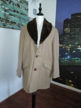 Load image into Gallery viewer, Vintage Men&#39;s Faux Fur Collar Coat
