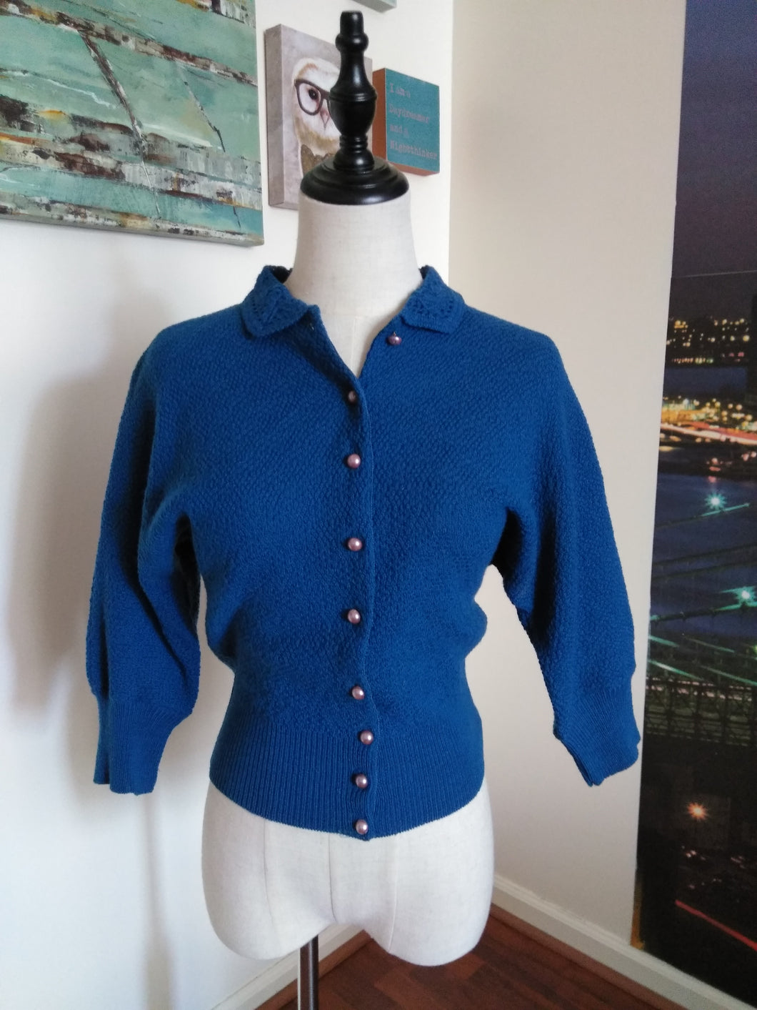 Vintage Pearl Button Cardigan (T115)
