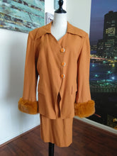 Load image into Gallery viewer, Vintage Fur Cuff Skirt Suit (H86)
