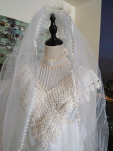 Load image into Gallery viewer, Vintage 50s/60s Wedding Gown With Veil (#340)
